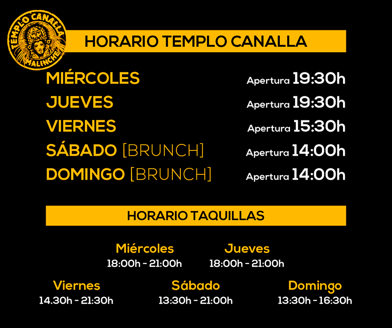 Horario templo Canalla